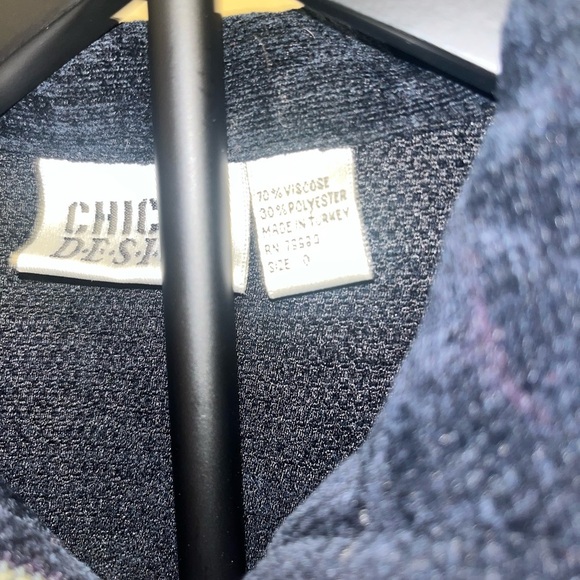 Chico's 0 Women Chenille Aztec Full Zip Sweater Cardigan Size Small Southwestern - Picture 4 of 7